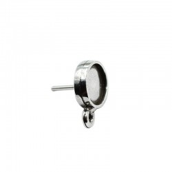 Earrings with a ring for cabochon