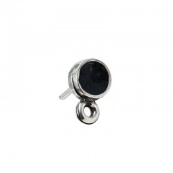 Pendientes redondos con esmalte y anilla