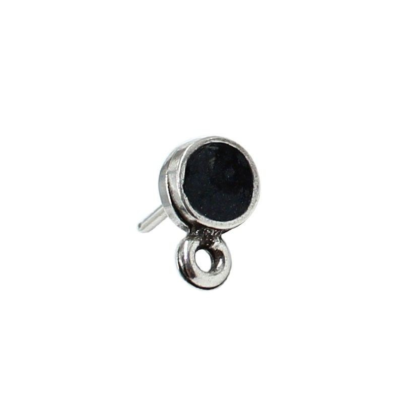 Boucles d'oreilles ronde avec les polonais et un anneau
