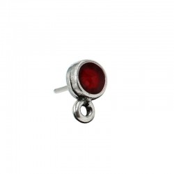 Pendientes redondos con esmalte y anilla