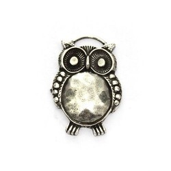 Colgante zamak owl silver finish