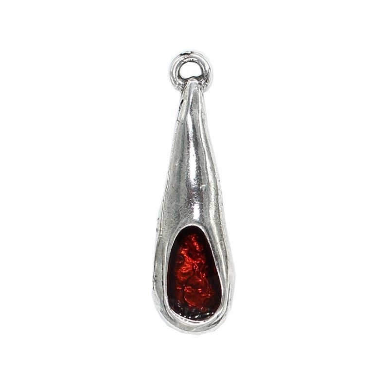 Pendant teardrop large in colors of zamak and silver