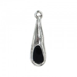 Pendant teardrop large in colors of zamak and silver