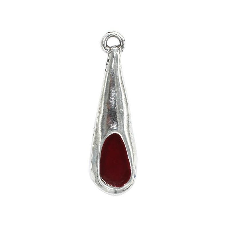 Pendant teardrop large in colors of zamak and silver