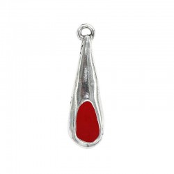 Pendant teardrop large in colors of zamak and silver