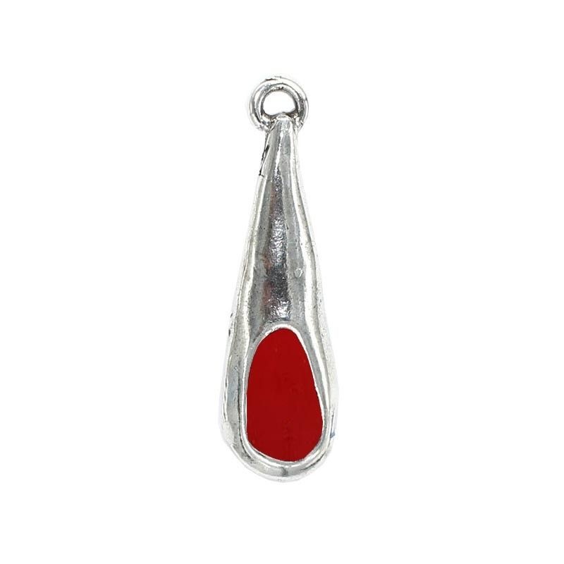 Pendant teardrop large in colors of zamak and silver