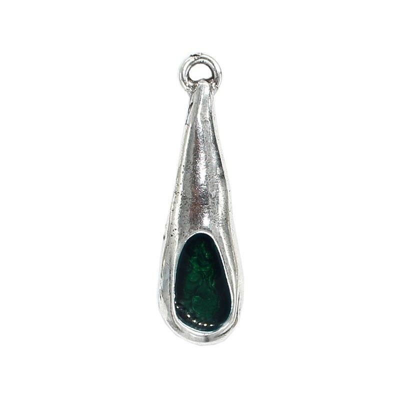 Pendentif en forme de larme de grandes dans les couleurs de zamak et de l'argent
