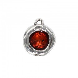 Pendentif rond plat couleur