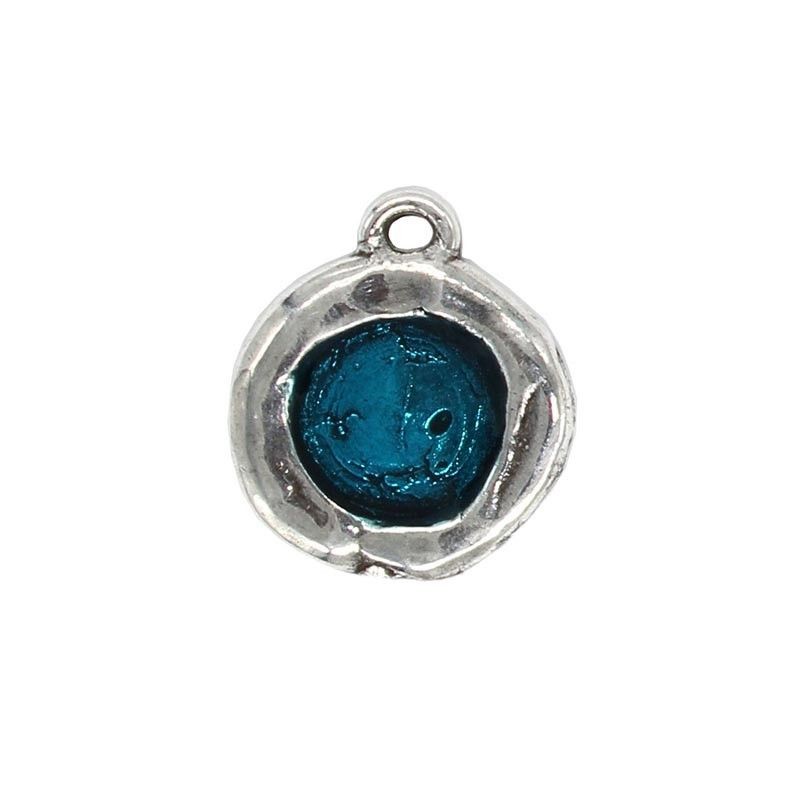 Pendentif rond plat couleur