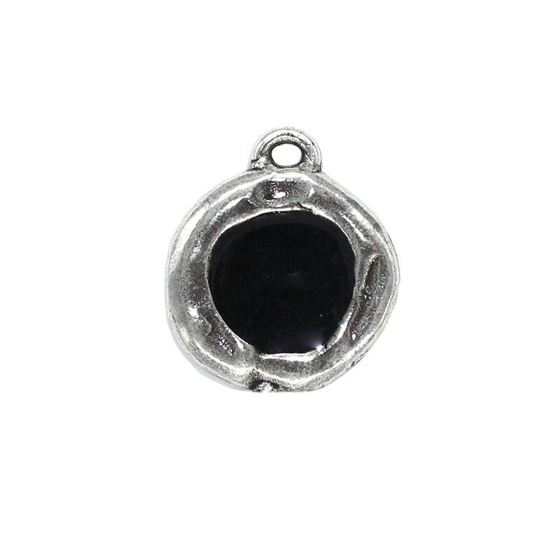 Pendentif rond plat couleur