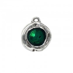 Pendentif rond plat couleur