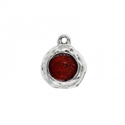 Pendant round color, made of zamak and silver