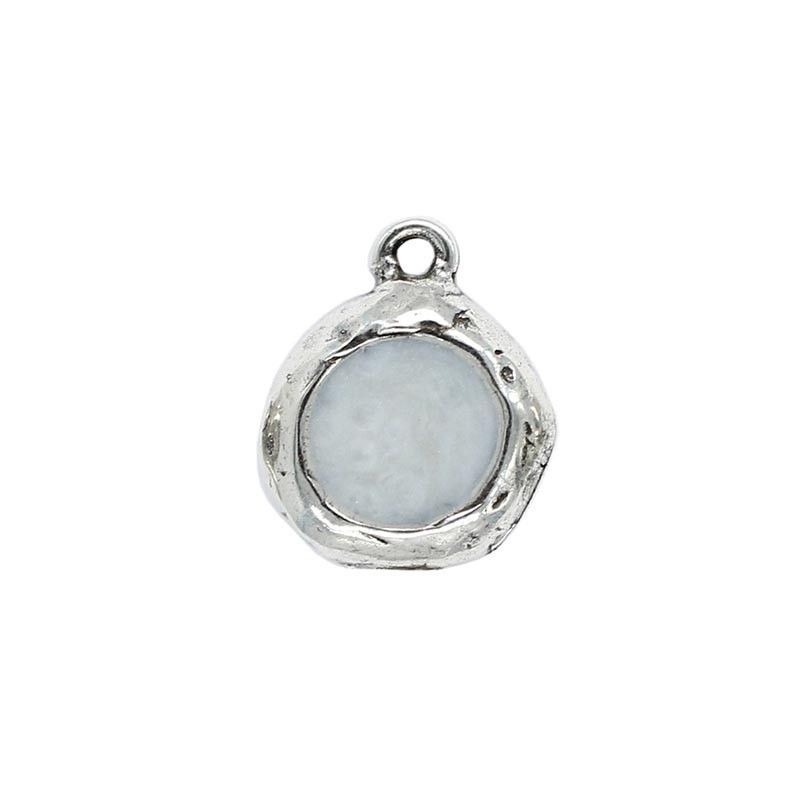 Pendentif rond couleur, fabriqué en zamak et de l'argent