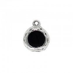 Pendentif rond couleur, fabriqué en zamak et de l'argent