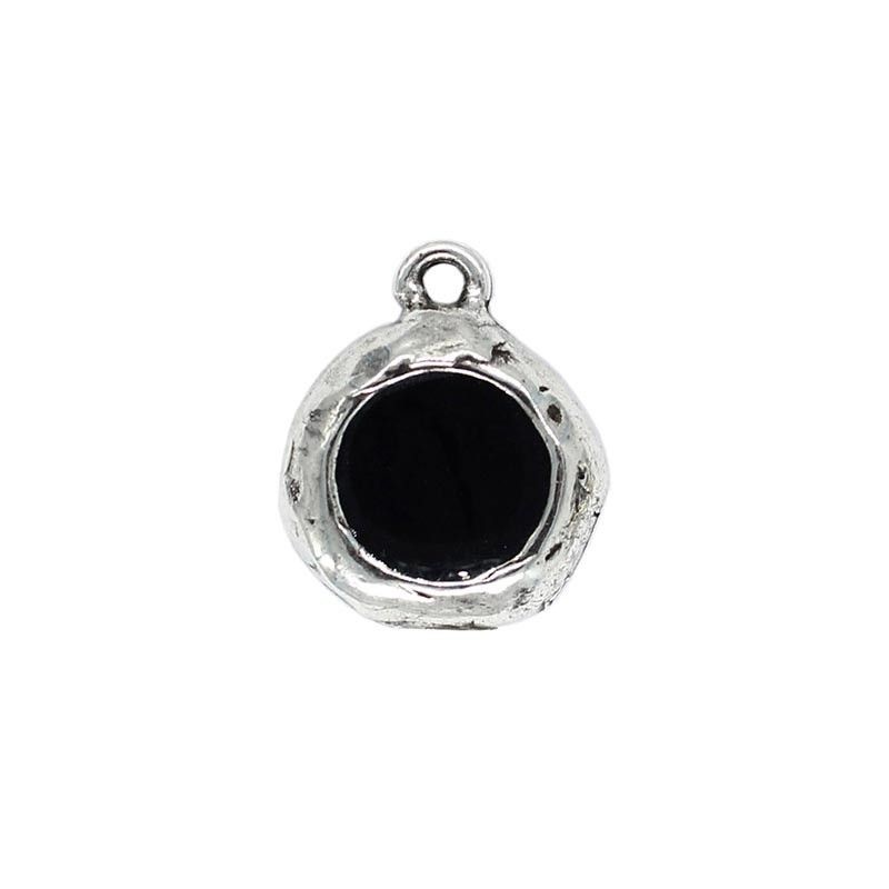 Pendentif rond couleur, fabriqué en zamak et de l'argent