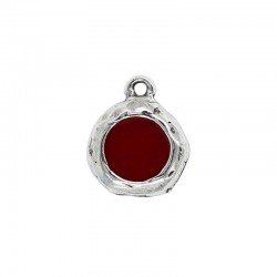 Pendentif rond couleur, fabriqué en zamak et de l'argent