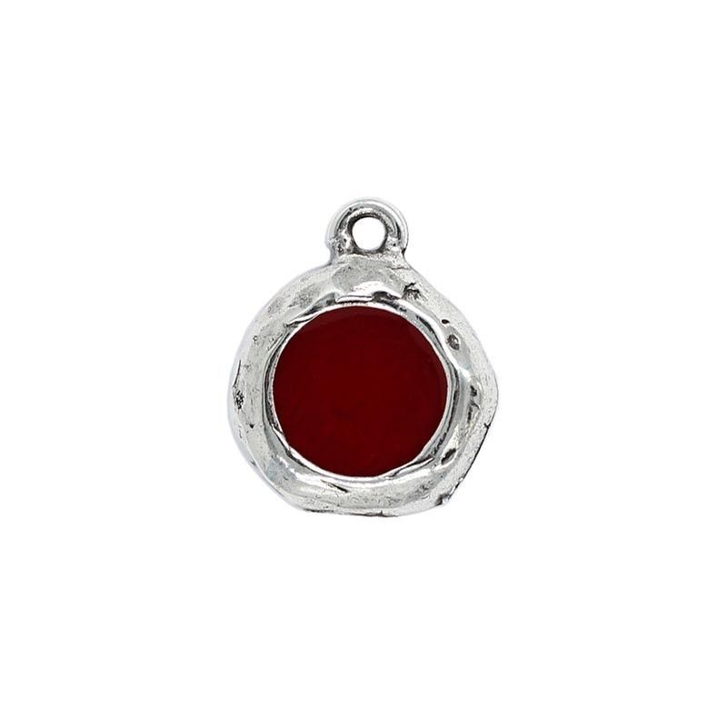Pendant round color, made of zamak and silver