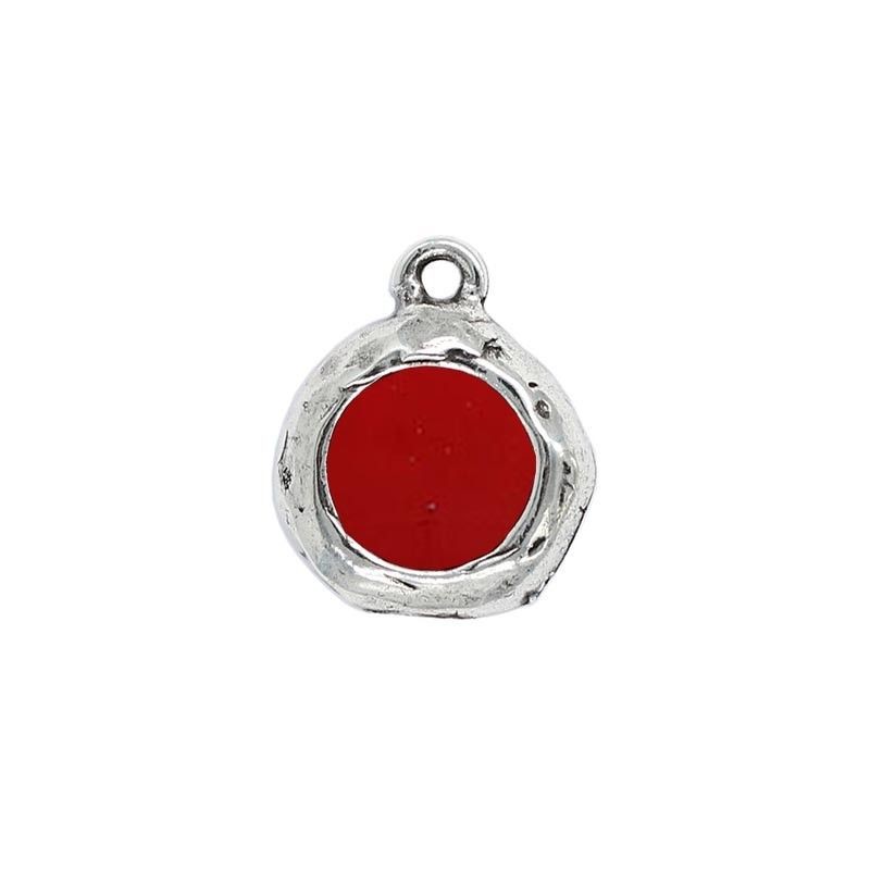 Colgante redondo de colores, hecho de zamak y plata