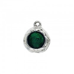 Pendentif rond couleur, fabriqué en zamak et de l'argent