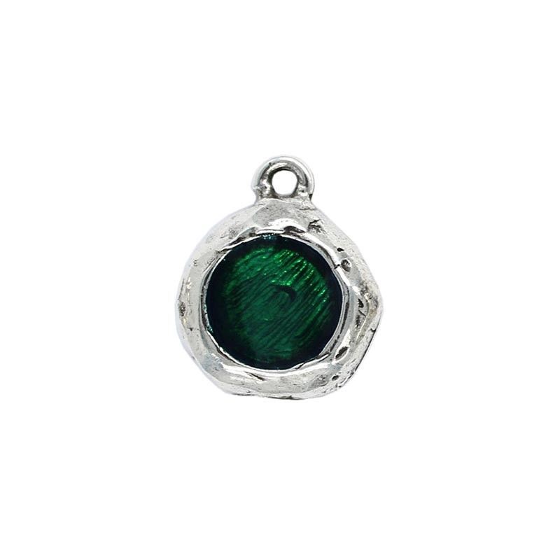 Pendant round color, made of zamak and silver