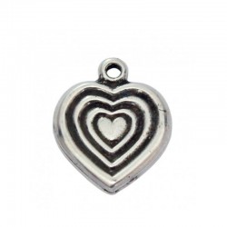 Pendant heart of zamak and silver