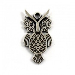 Pendant owl zamak and silver.