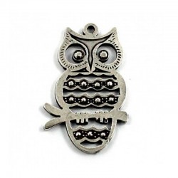 Pendentif chouette de chance zamak et de l'argent