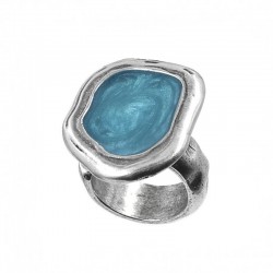Anillo ajustable desigual con esmalte