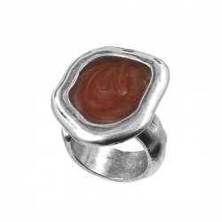 Anillo ajustable desigual con esmalte