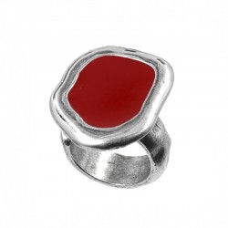 Anillo ajustable desigual con esmalte