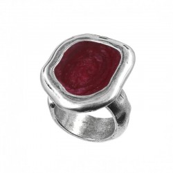 Anillo ajustable desigual con esmalte