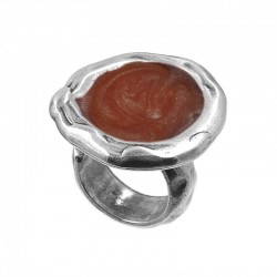 Anillo ajustable redondo con esmaltes