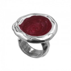 Anillo ajustable redondo con esmaltes
