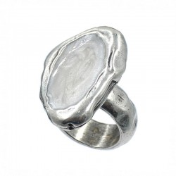 Anillo ajustable con abalorio alargado