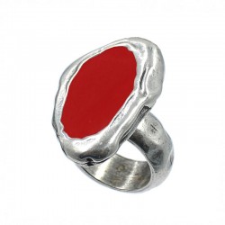 Anillo ajustable con abalorio alargado