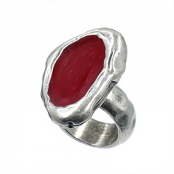 Anillo ajustable con abalorio alargado