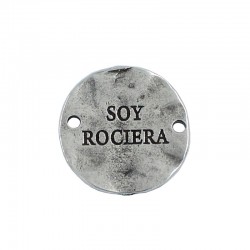Entrepieza Virgen del Rocío en zamak y plata para hacer pulseras