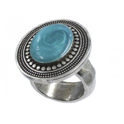 Anillo ovalado de color