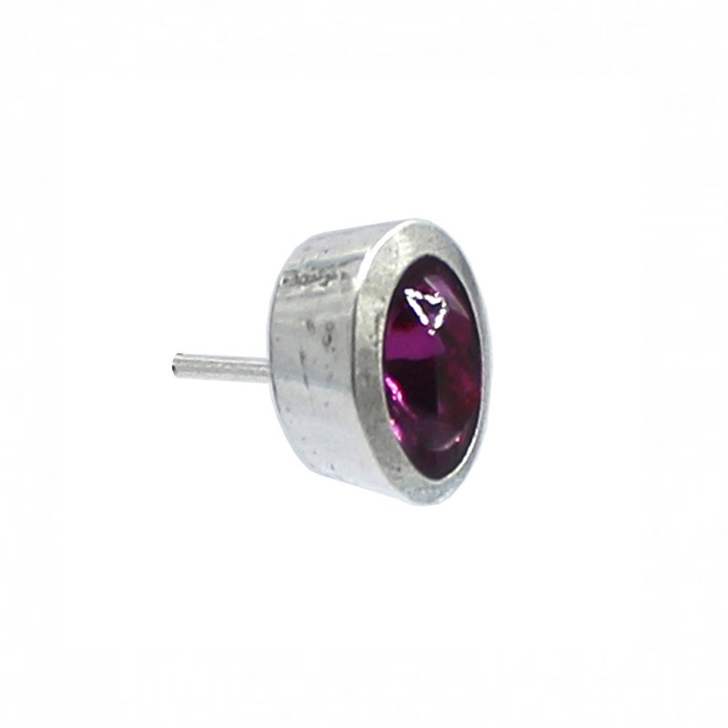 Pendientes ovalados con cristal de colores