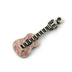 Pendant guitar colors made of zamak and silver