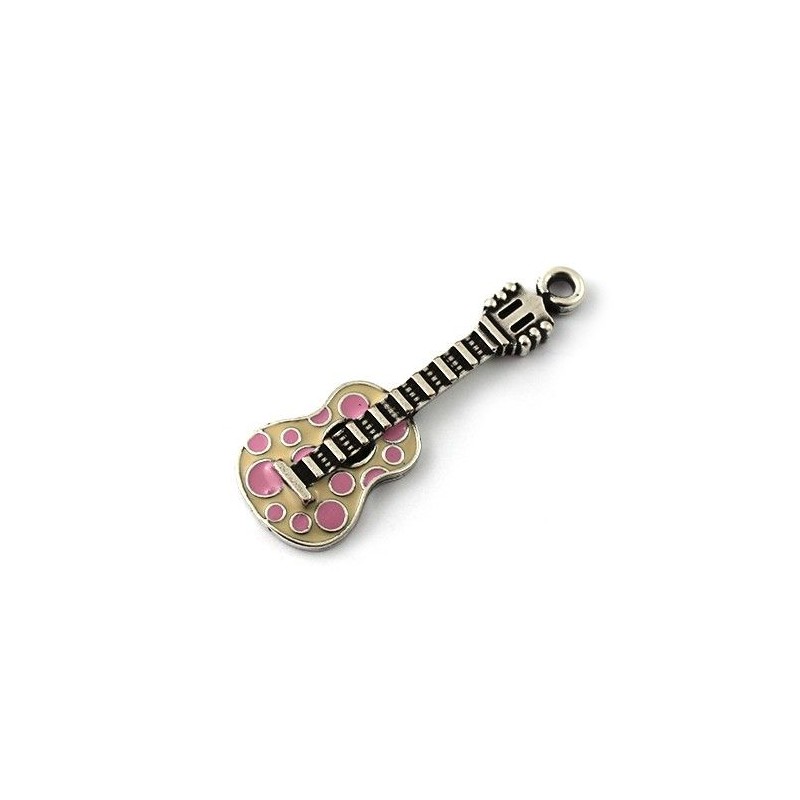 Pendant guitar colors made of zamak and silver