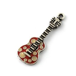Pendentif guitare couleurs de zamak et de l'argent