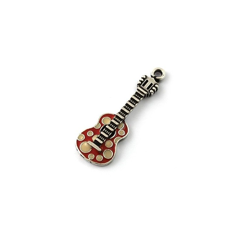 Pendentif guitare couleurs de zamak et de l'argent