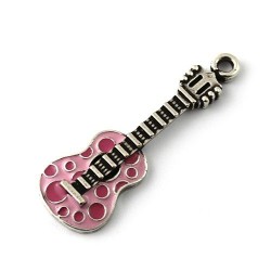 Pendentif guitare couleurs de zamak et de l'argent