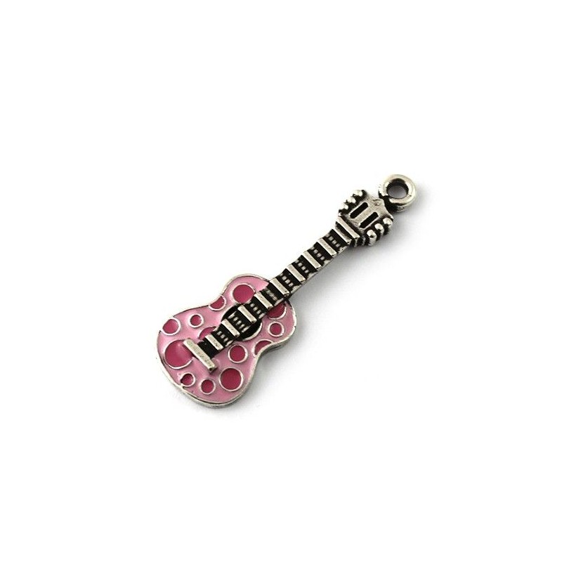 Pendentif guitare couleurs de zamak et de l'argent