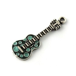 Colgante guitarra colores hecha de zamak y plata