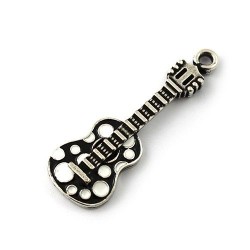 Pendentif guitare couleurs de zamak et de l'argent