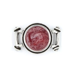 Abalorio para pulseras redondo con cabujón de colores
