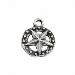 Charm star of zamak with silver plated old