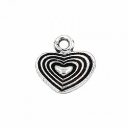 Charm heart of zamak and silver old